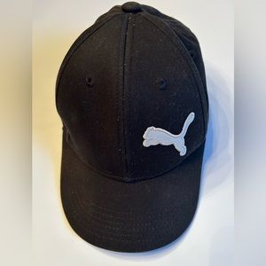 Puma Girls Black Adjustable Youth Size Baseball Cap with Glittered Puma Logo